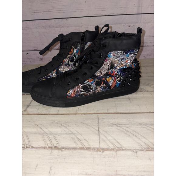 Steve Madden Chaos Men Leather Upper High Top Spiked Trainers Sz 11M Steve Madden Chaos 01M1 Men main image 2